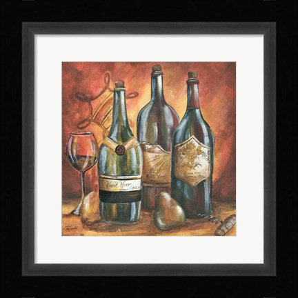 Framed Red and Gold Wine I Print