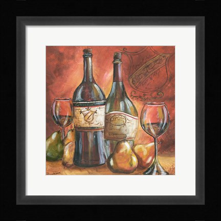 Framed Red and Gold Wine II Print