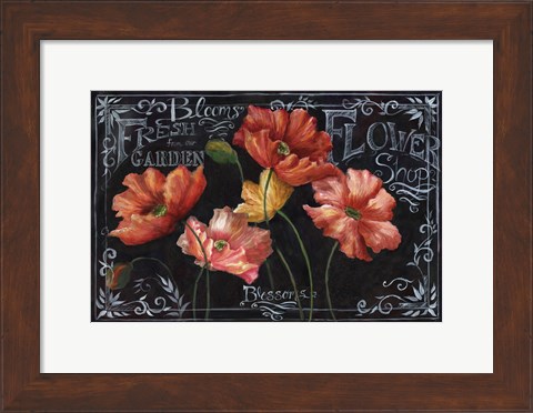 Framed Flowers in Bloom Chalkboard Landscape Print