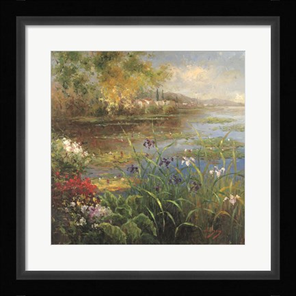 Framed Village Pond Print