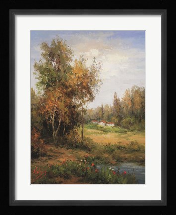 Framed Poppies Pond Print