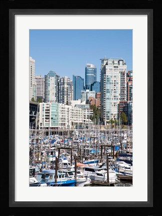 Framed Marina on False Creek, Downtown Vancouver, BC, Canada Print