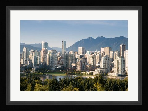 Framed Skyline of Vancouver, British Columbia, Canada Print