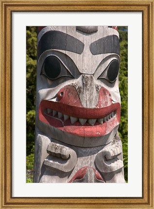 Framed Totem Pole, Queen Charlotte Islands, Canada Print