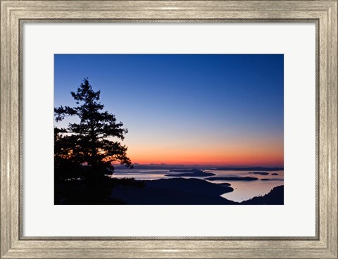 Framed British Columbia, Salt Spring, Mt Maxwell sunrise Print