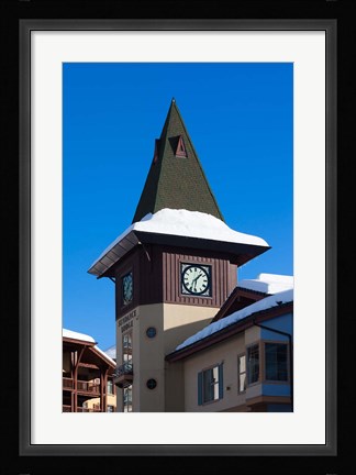 Framed British Columbia, Sun Peaks Resort, clock tower Print