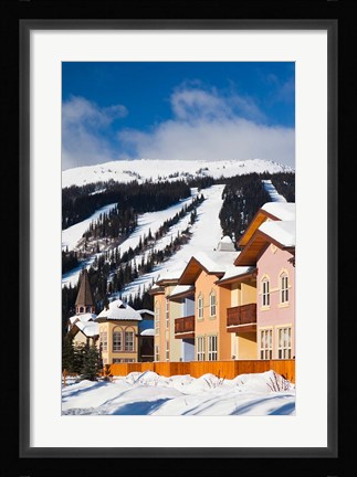 Framed Ski lodges, Sun Peaks Resort, Sun Peaks, British Columbia, Canada Print