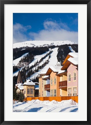 Framed Ski lodges, Sun Peaks Resort, Sun Peaks, British Columbia, Canada Print