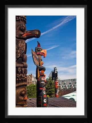 Framed British Columbia, Victoria, Native American Totems Print
