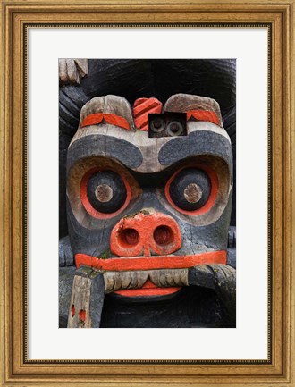 Framed First Nation Totem Pole, Thunderbird Park, Victoria, Vancouver, British Columbia, Canada Print