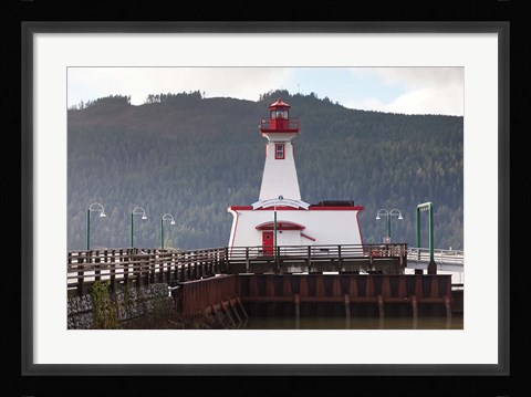 Framed Lighthouse, Port Alberni, Harbor Quay Marina, Vancouver Island, British Columbia, Canada Print