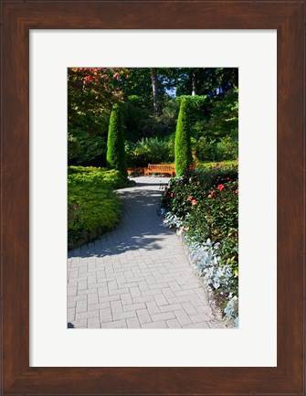 Framed Trail Through the Butchard Gardens, Victoria, British Columbia, Canada Print
