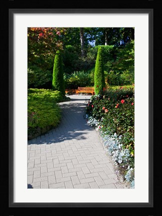 Framed Trail Through the Butchard Gardens, Victoria, British Columbia, Canada Print