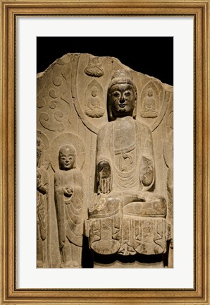 Framed Buddha statue c. 550-577 AD, Shanghai, China Print