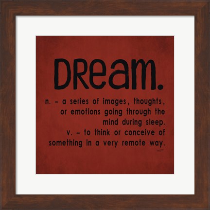 Framed Definitions-Dream II Print