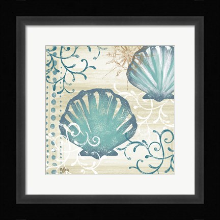 Framed Tranquil Shell I Print
