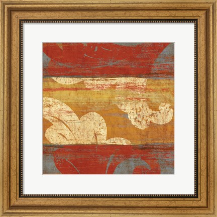 Framed Tapestry Stripe Square I Print