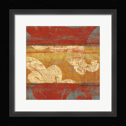 Framed Tapestry Stripe Square I Print