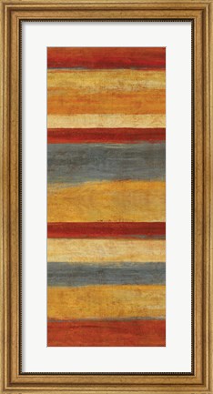 Framed Abstract Stripe Panels I Print