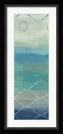 Framed Abstract Waves Blue/Gray Panel II Print