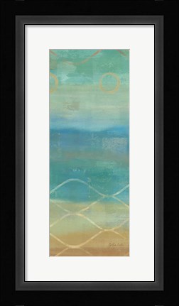Framed Abstract Waves Blue Panel II Print