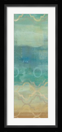 Framed Abstract Waves Blue Panel I Print