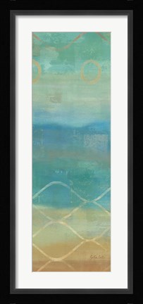 Framed Abstract Waves Blue Panel II Print