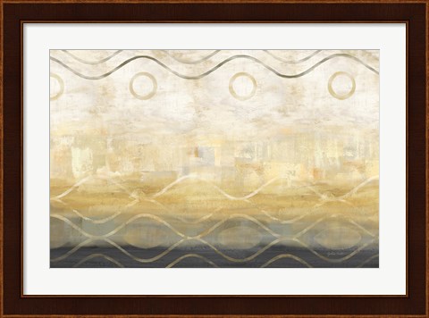 Framed Abstract Waves Black/Gold Print