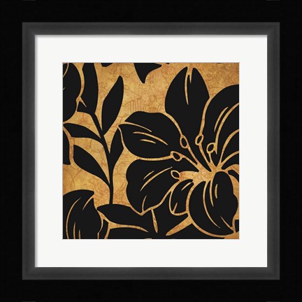 Framed Black and Gold Flora 2 Print