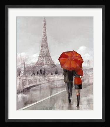 Framed Modern Couple in Paris Print
