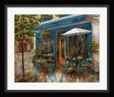 Framed Anna's Corner Flower Shop Print