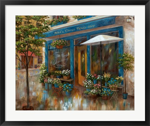 Framed Anna's Corner Flower Shop Print