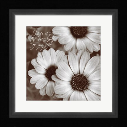 Framed Sepia Blossoms I Print