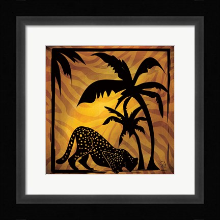 Framed Safari Silhouette I Print