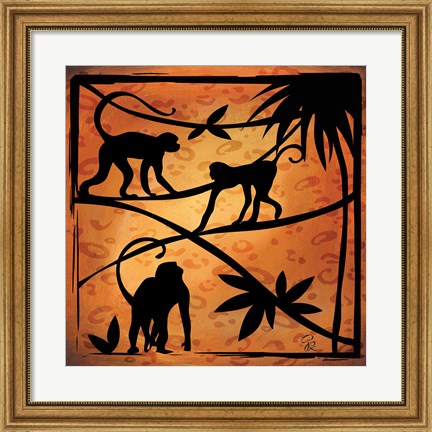 Framed Safari Silhouette II Print