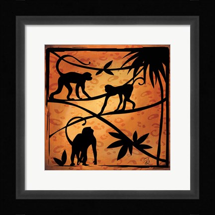 Framed Safari Silhouette II Print