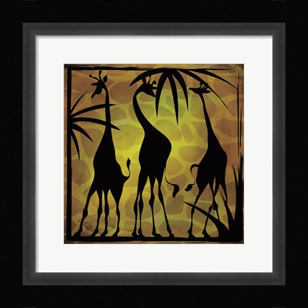 Framed Safari Silhouette III Print