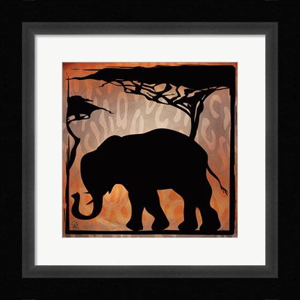 Framed Safari Silhouette IV Print