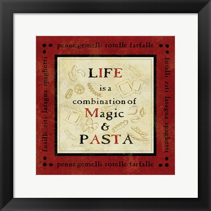 Framed Pasta Sayings I Print
