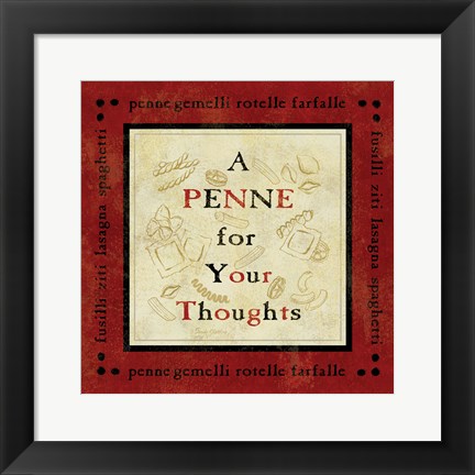 Framed Pasta Sayings IV Print