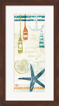 Framed Nautical Brights Panels I Print