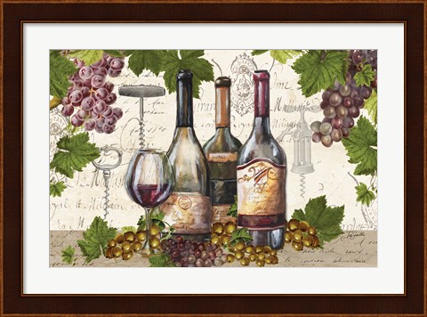 Framed Botanical Wine Landscape Print