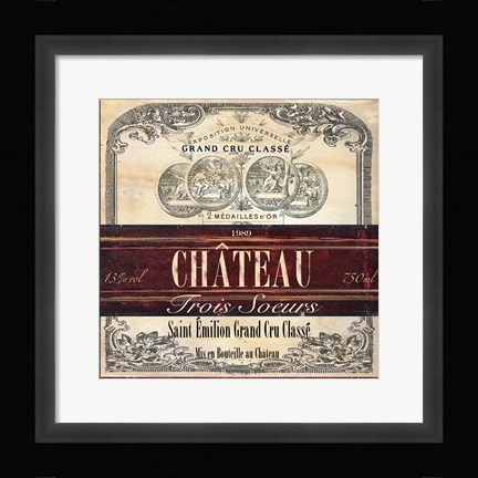 Framed Grand Vin Wine Label II Print