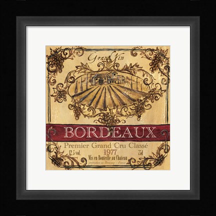 Framed Grand Vin Wine Label III Print