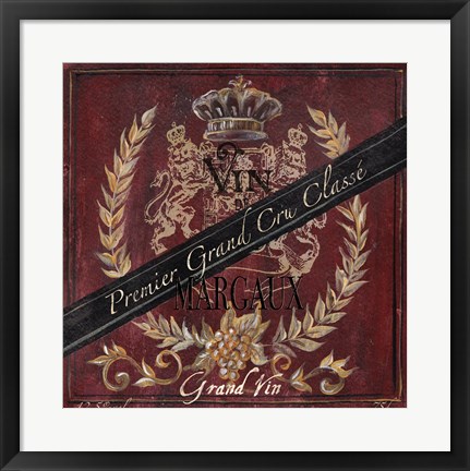 Framed Grand Vin Wine Label IV Print