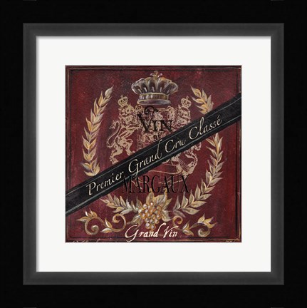 Framed Grand Vin Wine Label IV Print