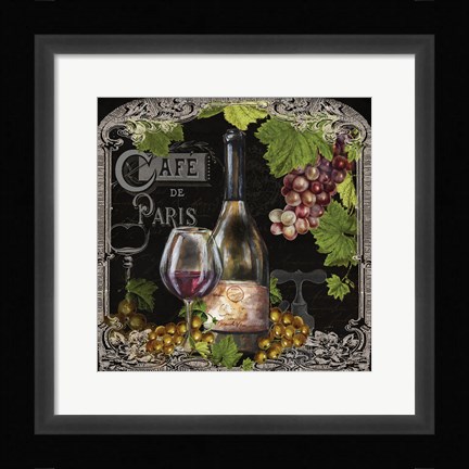 Framed Cafe de Vins Wine II Print