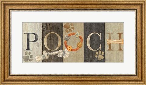 Framed Pooch and Woof Sign I Print