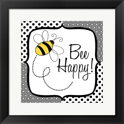 Framed Be Happy and Brave I Print