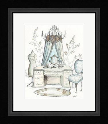 Framed French Dressing Room I Print